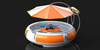 GATHER FIBERGLASS BBQ DONUT BOAT BQ11A