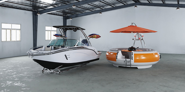 custom boat display area for RIB boat and fishing boat buyers