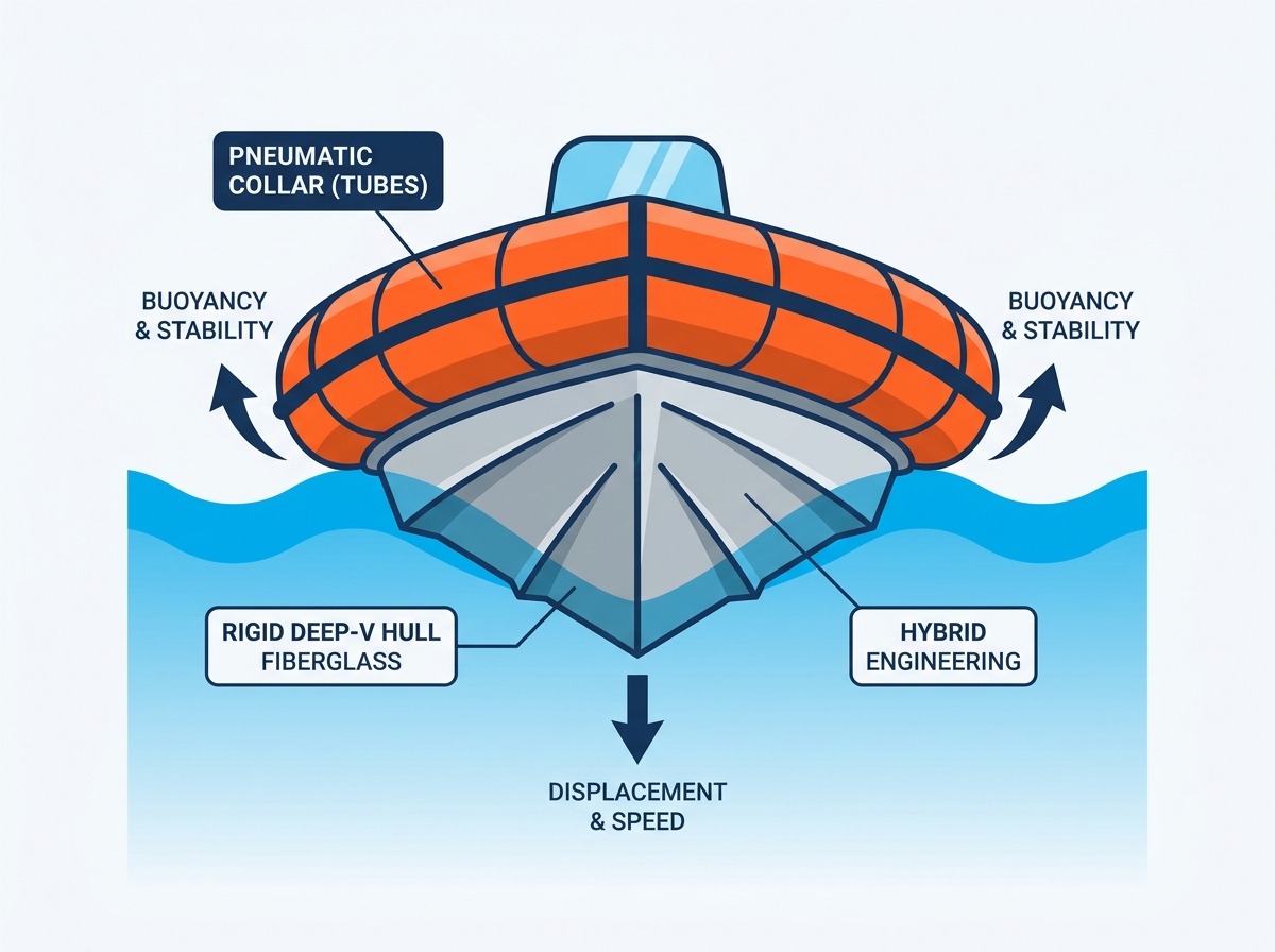 rigid inflatable boat on the water